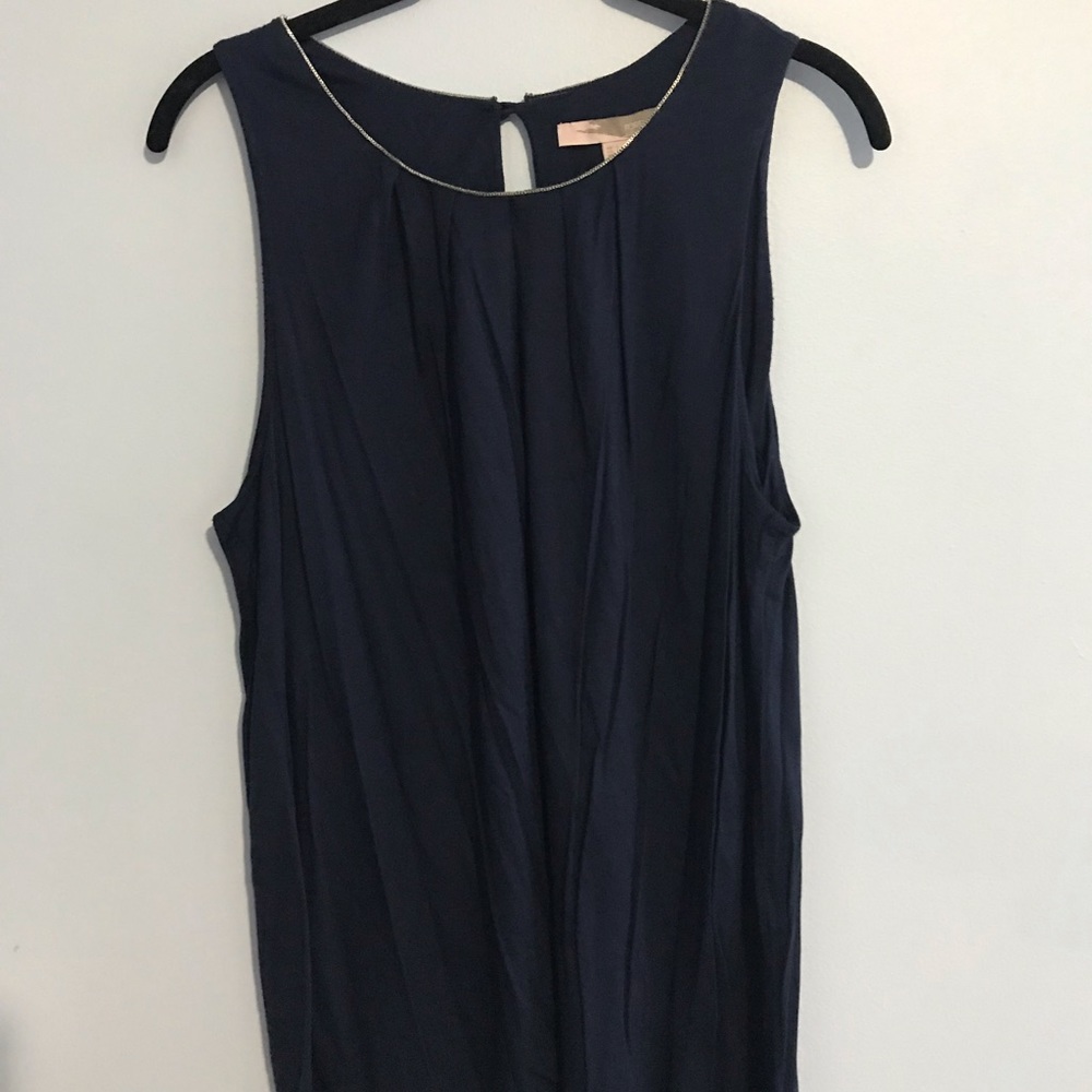 Forever 21 Navy Chain Neckline Top